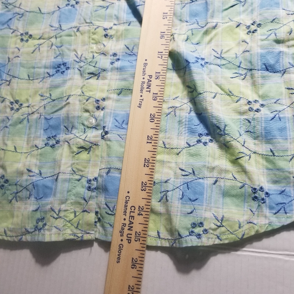 CLASSIC ELEMENTS WOMEN'S BUTTON DOWN PLAID PATTERN BLOUSE SIZE LARGE - Picture 5 of 8